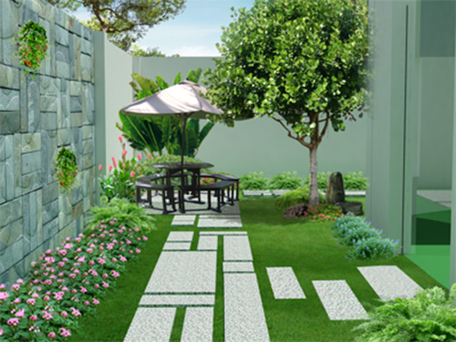 Trồng cây trong sân nhà hợp phong thủy
