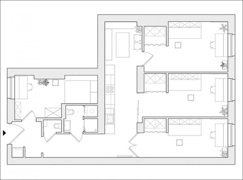 Ngắm căn hộ 83m² có tới 4 phòng ngủ cực hợp với nhà Việt đông người