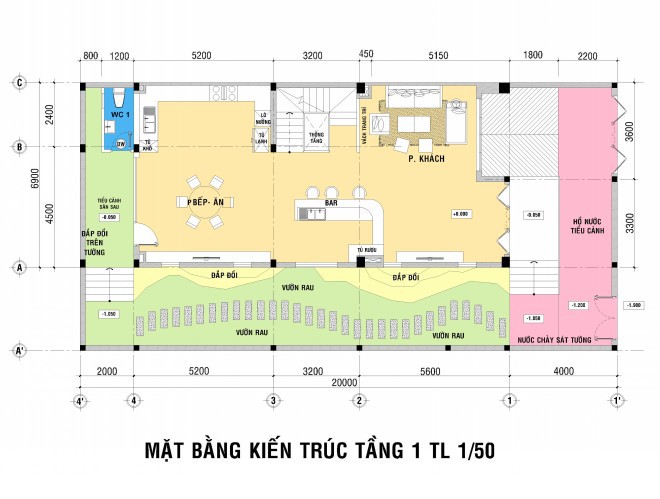 Thiết kế nhà phố với vườn cây bao quanh
