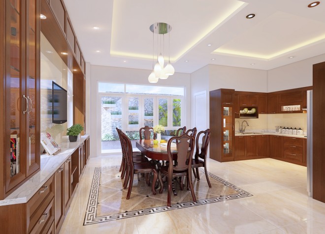 Thiết kế nhà phố với vườn cây bao quanh